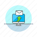 email, reply, apple, arrow, delievery, envelope, imac, send