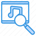 document, file, loupe, magnifying glass, music, note, search