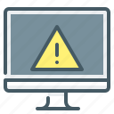 attention, computer, monitor, warning