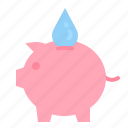 water, save, ecology, piggy, bank