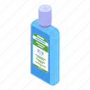 blue, mouthwash, bottle, isometric