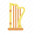 harp, instrument, music, string, musical