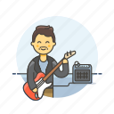 bassist, music, audio, instrument, man, play, sound, speaker