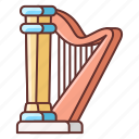 harp, instrument, music, sound