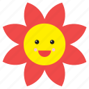 daisy, emoji, emoticon, face, flower, nature, smiley