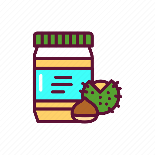 Chestnut, nut, butter, jar icon - Download on Iconfinder