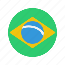 brazil, country, flag, round