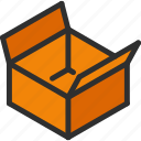 box, cardboard, isometric, open, package