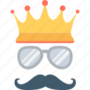 crown, glasses, hipster, moustache, party props