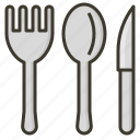 fork, kitchen, knife, spoon