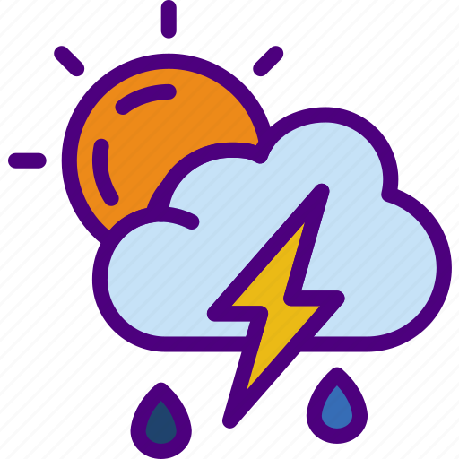 Forecast, rain, sun, thunderstorm, weather icon - Download on Iconfinder