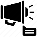 announce, loudspeaker, megaphone, sound, speak out, speaker