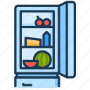 cooking, food, fridge, fruit, kitchen, open, refrigerator