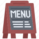 menu, stand, restaurant, cafe, food