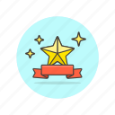 banner, star, achievement, award, prize, reward, ribbon