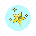 star, ten, top, achievement, award, prize, reward