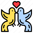 animal, bird, couple, heart, love, romance, romantic