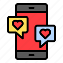 chat, communication, heart, love, mobile, romance, romantic