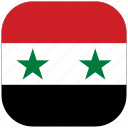 syria, arab, republic, asia, country, flag, square