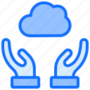 storage, weather, safe, cloud, hand