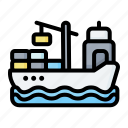 boat, cargo, freight, goods, ship