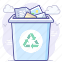 bin, documents, recycle