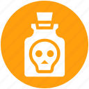 bottle, deadly, poison, potion, skull, toxic, weaponry