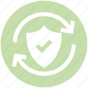 antivirus, loading, privacy, protection shield, security, shield, sync