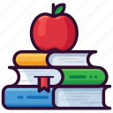 apple, books, education, learning, library, read, school