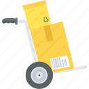 trolley, cart, courier, delivery, fast, package