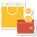 bag, cashback, money, save, shop, shopping, wallet, guardar