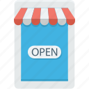 ecommerce, mobile store, online store, open store, web business