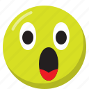 emoji, emoticon, expression, smiley, surprised