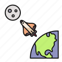 space, travel, moon, earth, spaceship