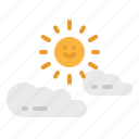 cloud, cloudy, sky, sun, weather