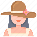 woman, girl, hat, spring, female