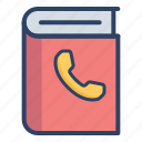 book, bookmark, call, contact, phone