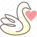 heart, love, single, swan, wedding