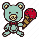 animal, bear, doll, icecream, sweet, teddy, toy