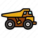 construction, dump, truck, vehicle