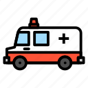 ambulance, emergency, hospital, medical, transportation, vehicle