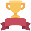 trophy, banner, prize, achievement, award