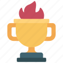 trophy, fire, award, prize, achievement