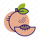 food, fruit, fruit icons, peach, pink