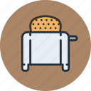 bread, kitchen, toast, toaster