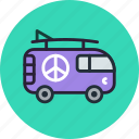 combi, hippy, vacation, van, truck