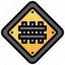 railway, road, sign, traffic, warning, crossing