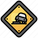 uneven, regulation, road, signs, warning, direction