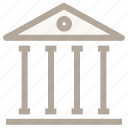 bank building, building, building columns, building front, real estate