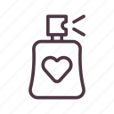 heart, love, perfume, scent, spray, valentine, bottle